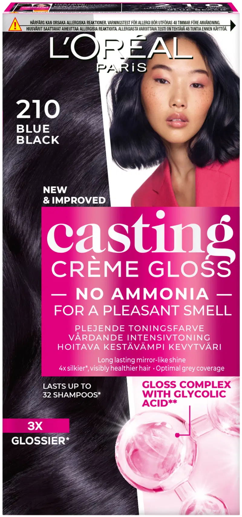 L'Oréal Paris Casting Crème Gloss 210 Blue Black полуперманентная краска для нормальных волос 1 шт. (цвет Синий Черный)
