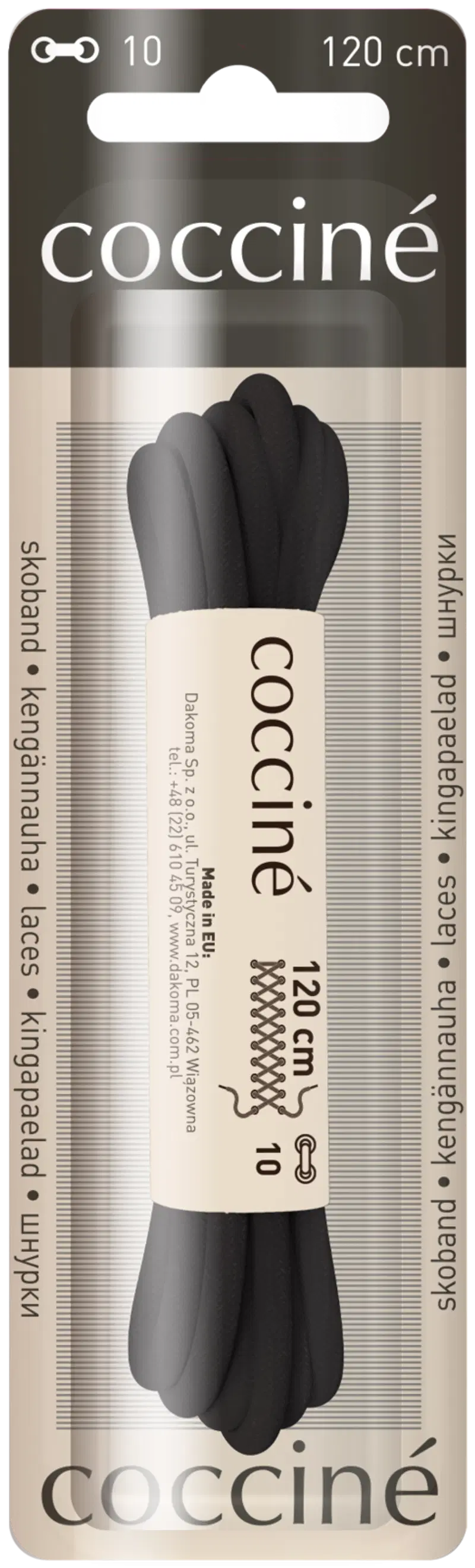 Шнурок Coccine 120 см, черный