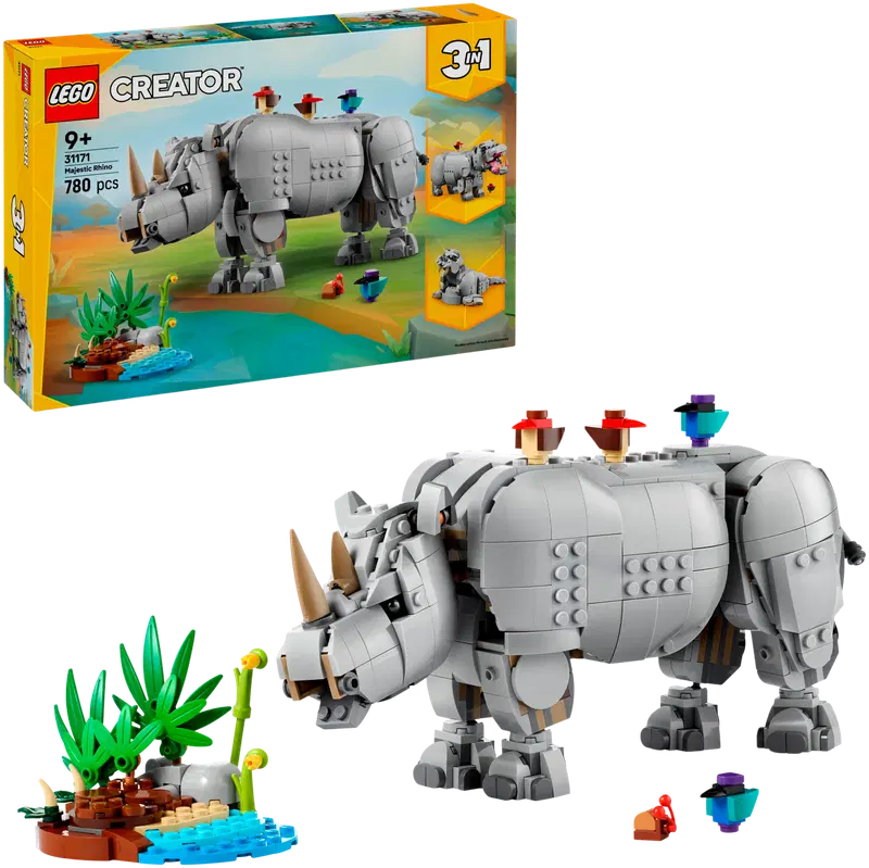 LEGO® Creator 31171 Дикие животные: Могучий носорог и птицы