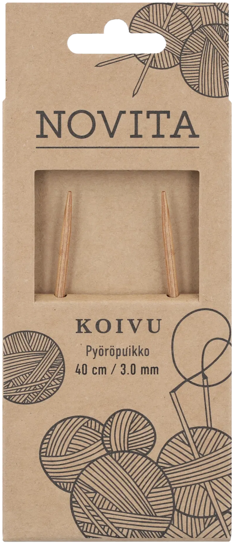 Круговые спицы Novita 40 см береза ​​3,0 мм