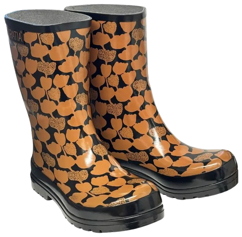 Женские резиновые сапоги Ratia Ulpukka Brown High (размер 36, цвет Черный/коричневый)