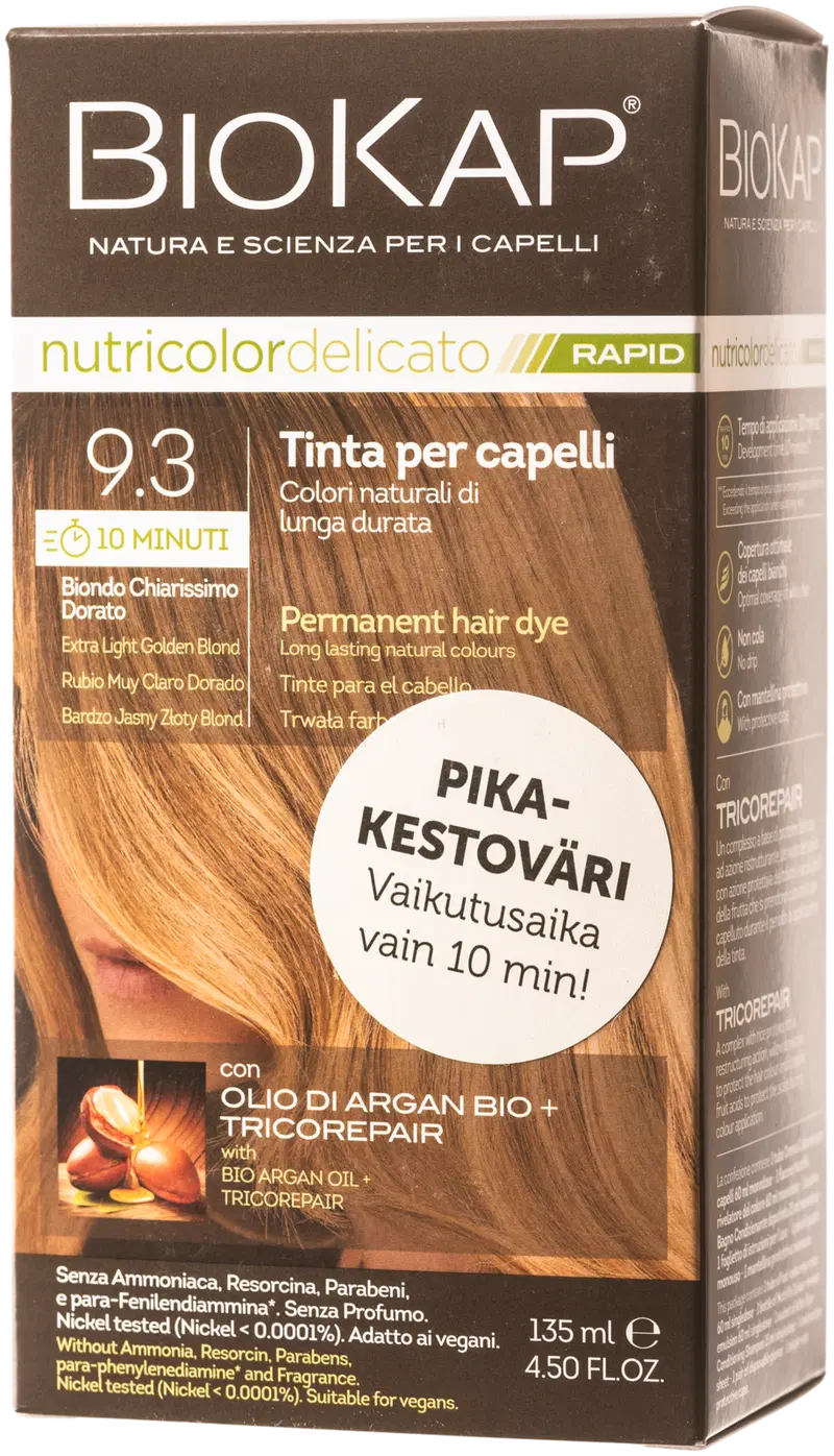 Biokap nutricolor Delicato Rapid 9.3 экстра светлый золотистый блондин