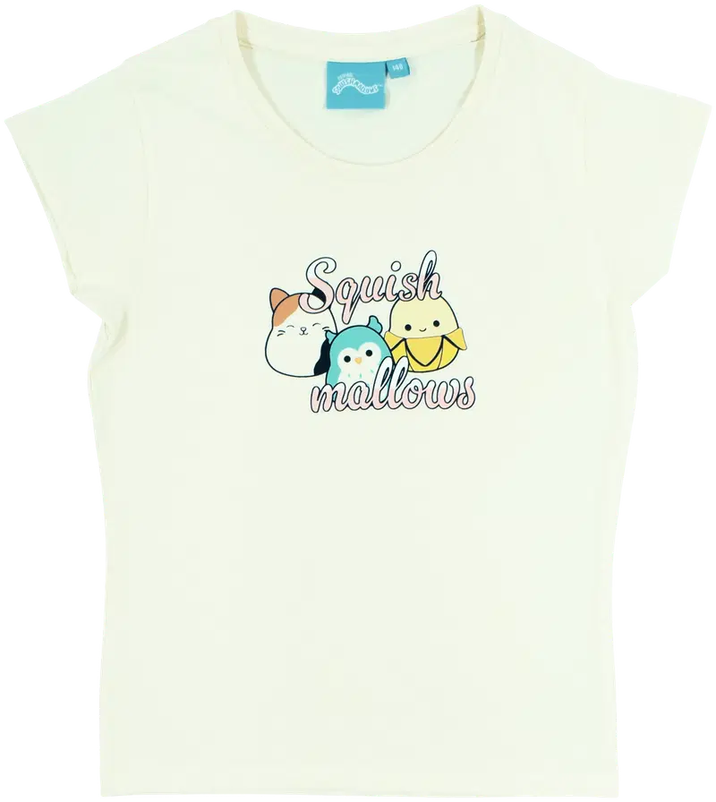 Детская футболка Squishmallows (размер 134, цвет Натуральный белый)