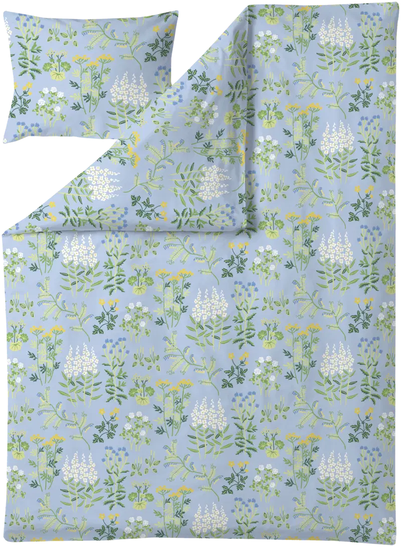 Комплект пододеяльников Finlayson Joutomaa 150x210+50x60 v.синий/зеленый (цвет светло-голубой/зеленый)