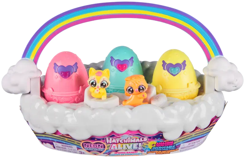 Hatchimals Alive Неоновая Радужная Корзина