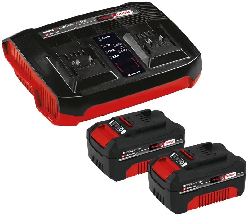 Стартовый комплект аккумуляторов Einhell 2x 4 Ач с двойным зарядным устройством