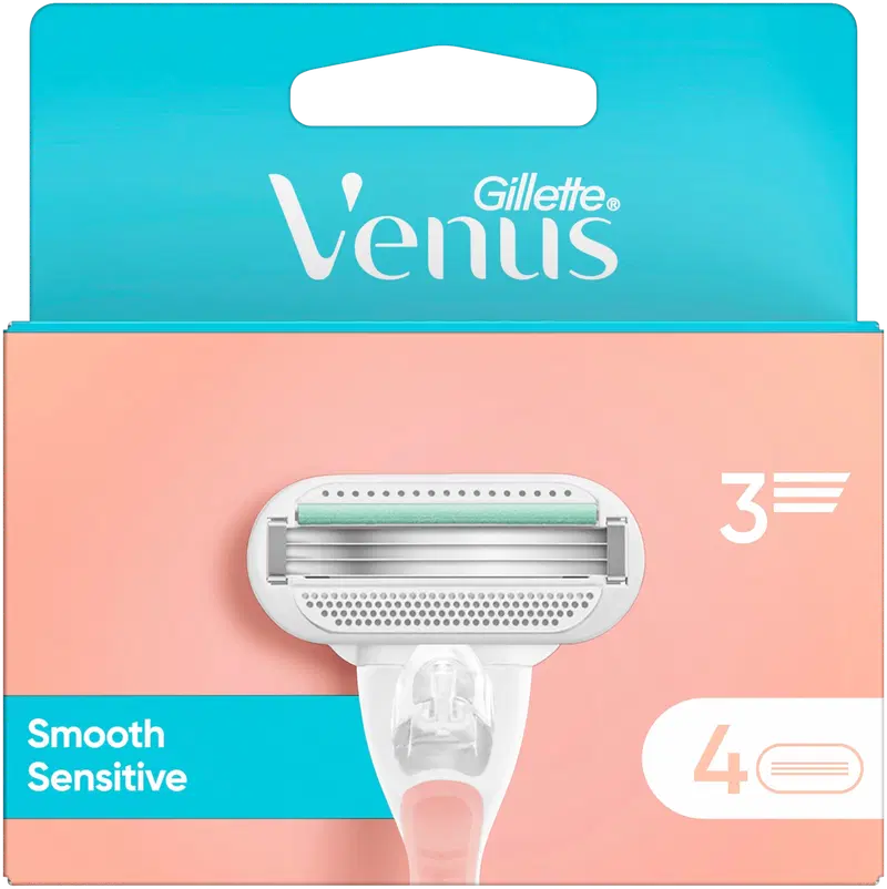 Лезвие Gillette Venus Smooth Sensitive, 4 части.