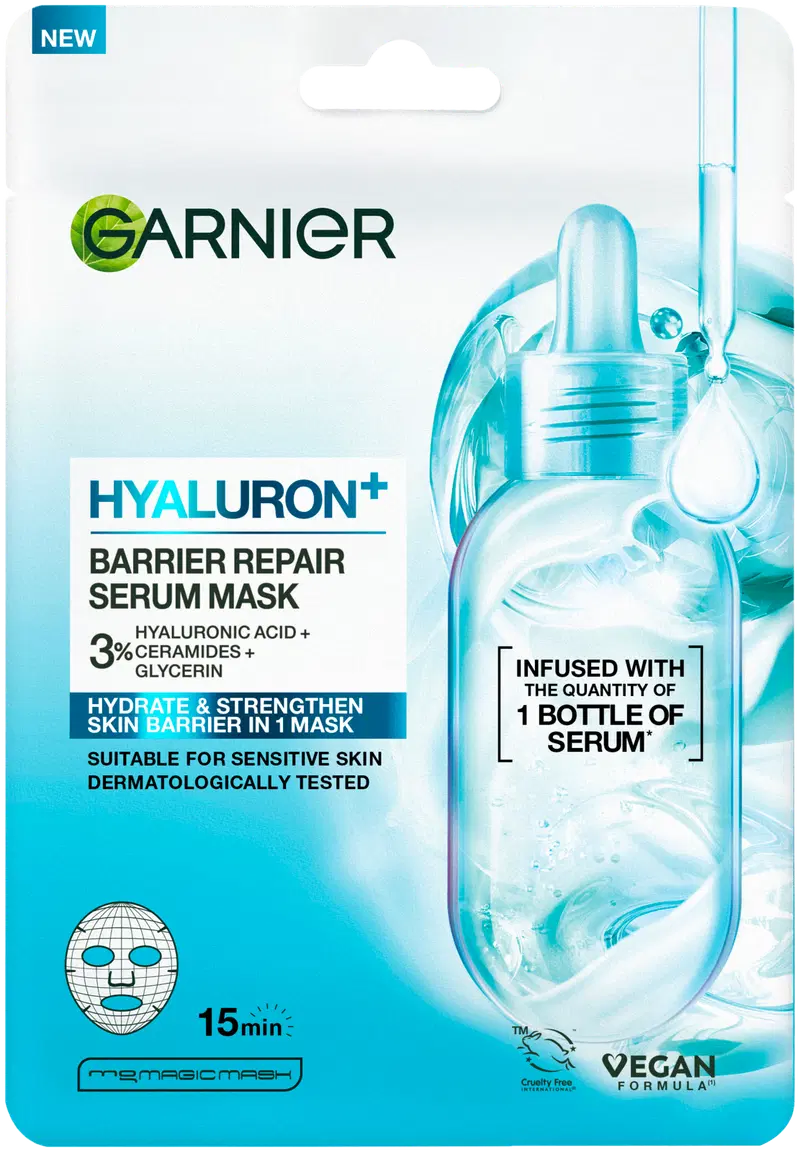 Garnier SkinActive Hyaluron Barrier Repair Ансиктсмаска для чувствительной кожи 28 г