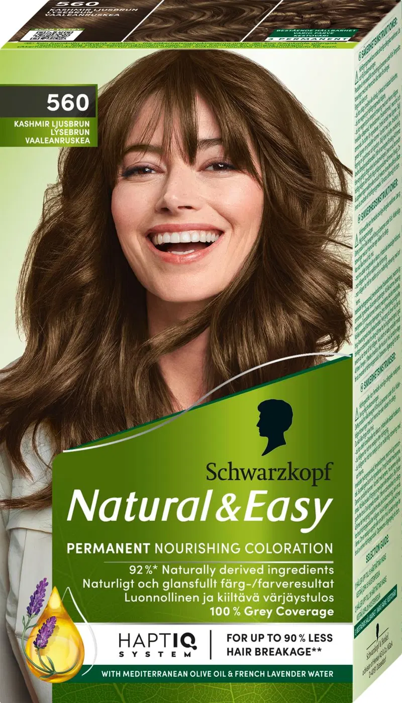 Schwarzkopf Natural & Easy 550 Satin Темно-русый цвет волос (размер 1, цвет 560 Кашмир Светло-коричневый)