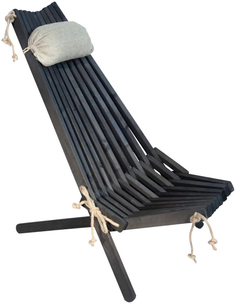 EcoFurn® Eco стул + подушка осина черная промасленная, по частям в коробке (цвет черный)