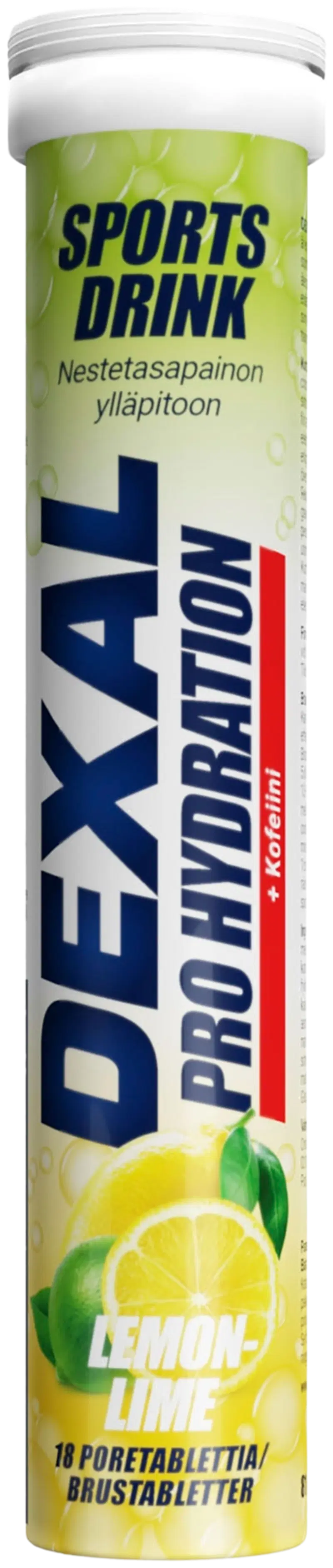 Dexal Pro Hydration лимон-лайм-кофеин шипучие таблетки 18 шт. пищевая добавка