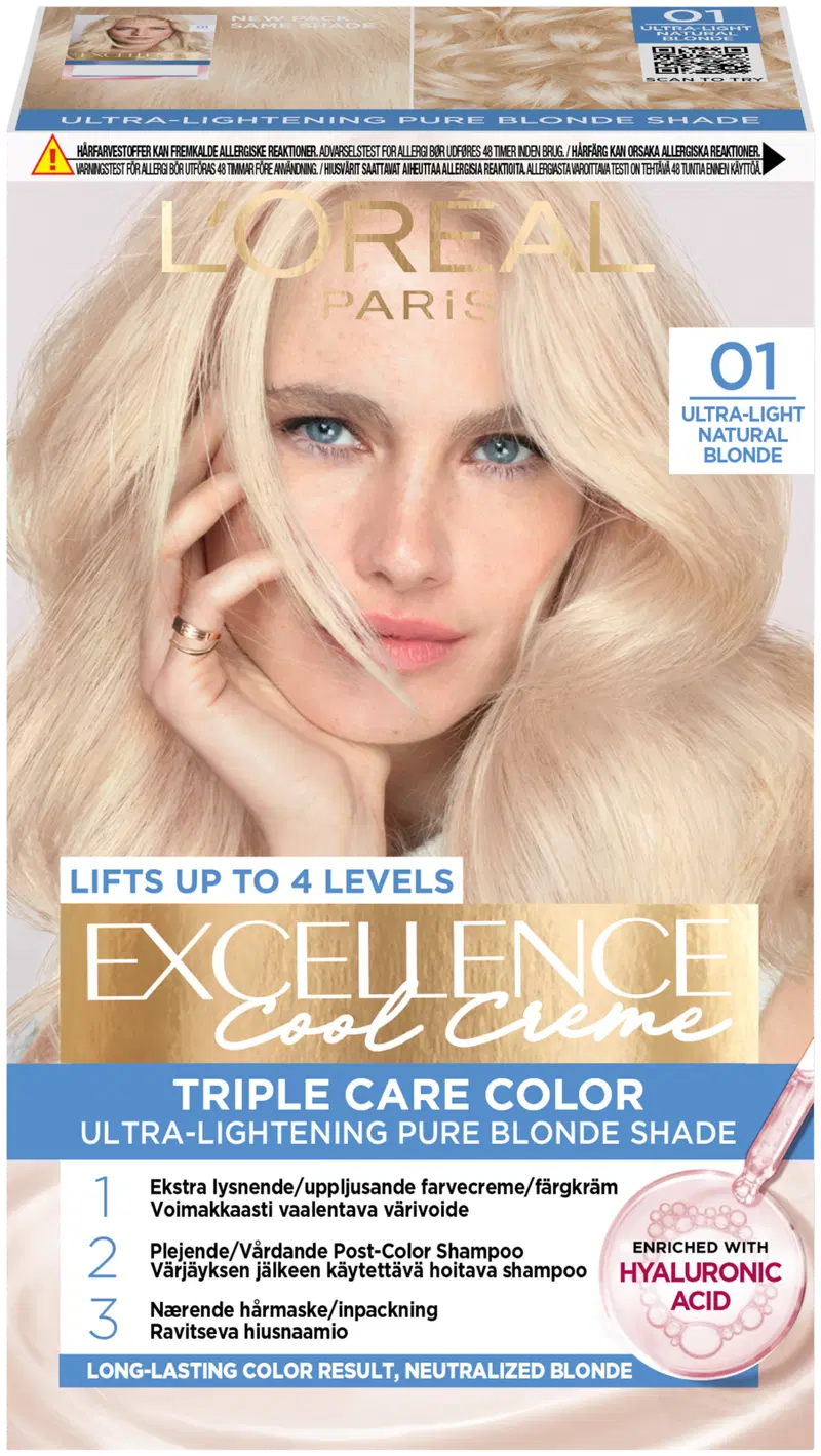 L'Oréal Paris Excellence Creme 01 Blonde Supreme Very Bright Blonde перманентный цвет 1шт (цвет Блондинка Верховный)