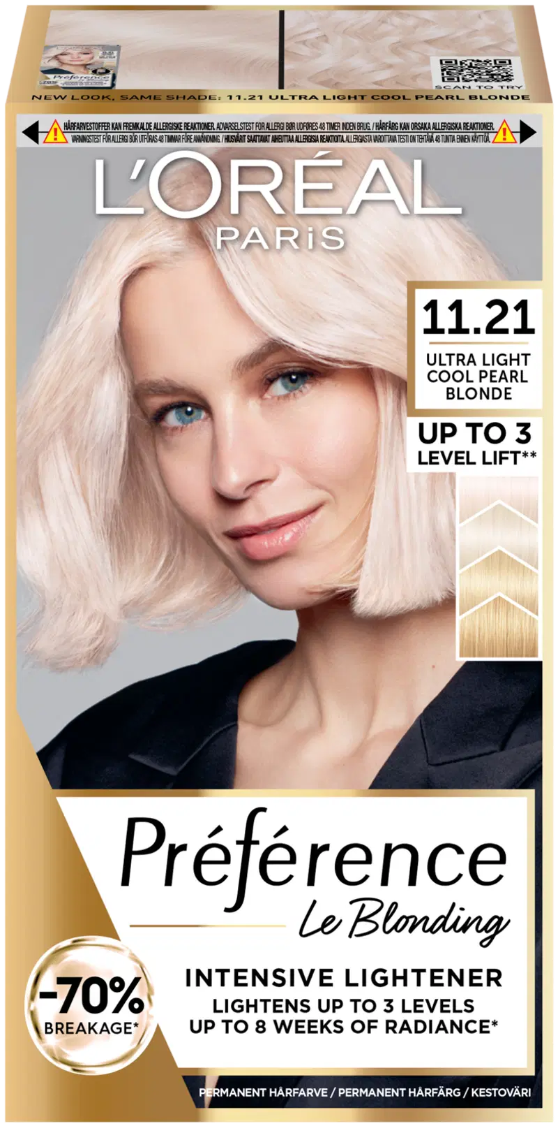 L'Oréal Paris Préférence Le Blonding 11.21 Ultra Light Extra Light Cool Crystal Blonde Очень яркий холодный кристальный блонд перманентный цвет 1шт (цвет Ультралегкий Экстрасветлый Холодный Кристальный Блонд)