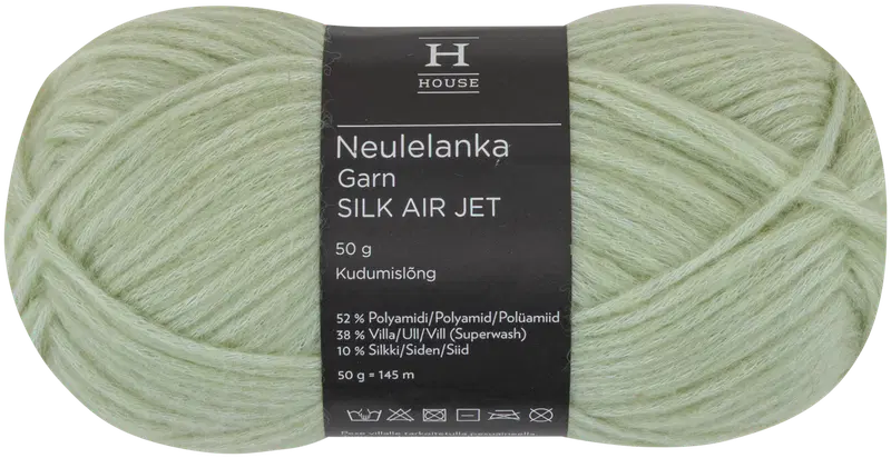 Домашняя пряжа Silk Air Jet 50 г Светло-зеленый 12111 (цвет светло-зеленый)