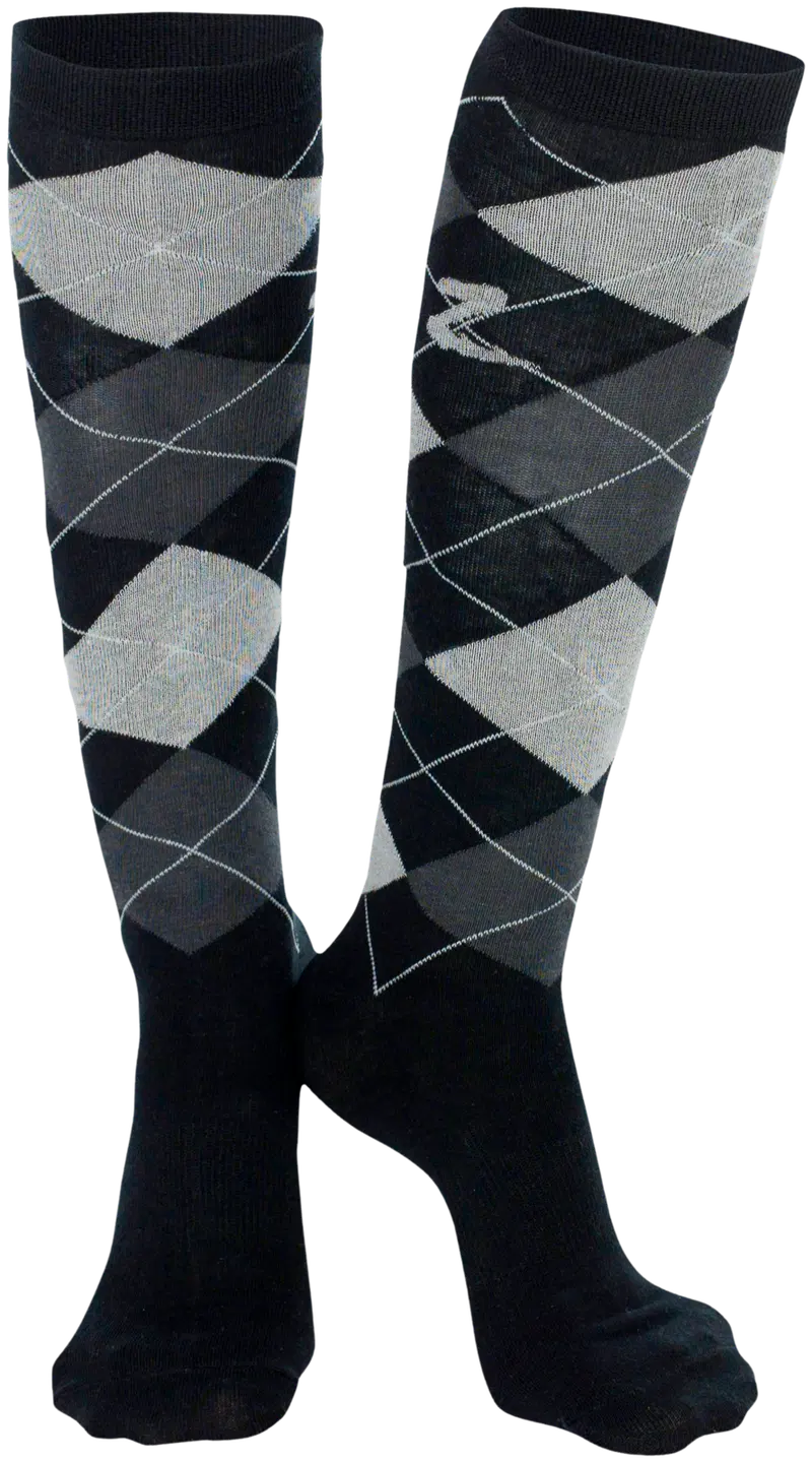 Носки для верховой езды Horze Holly Argyle (размер 35-38, цвет ЧЕРНЫЙ)