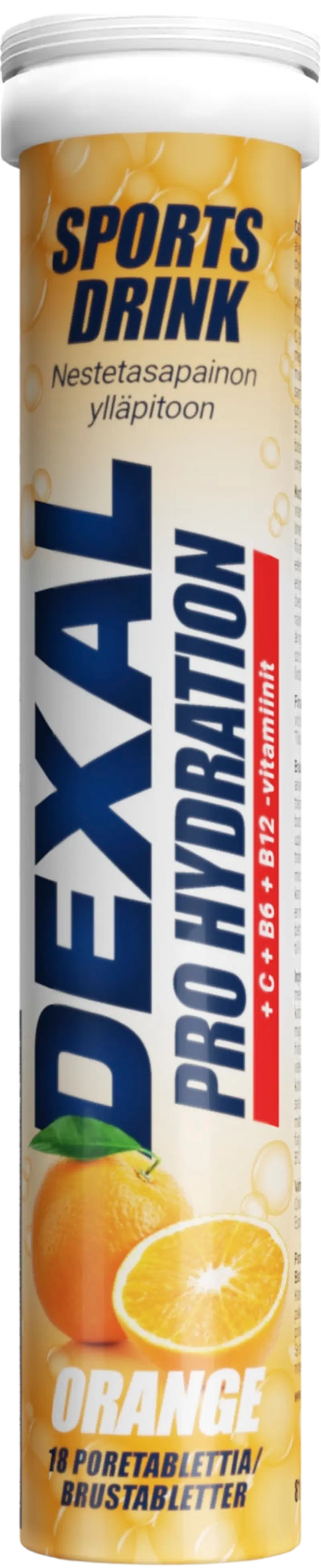 Dexal Pro Hydration оранжевый+C+B6+B12 шипучие таблетки 18 шт. пищевая добавка