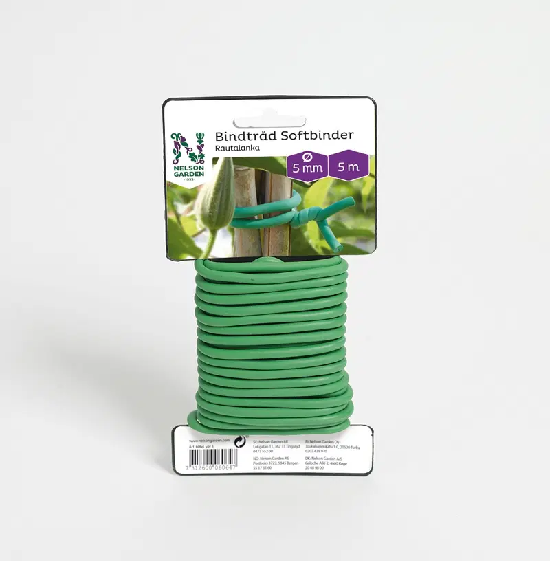 Nelson Garden Железная проволока с резиновым покрытием 5м (цвет ЗЕЛЕНЫЙ)