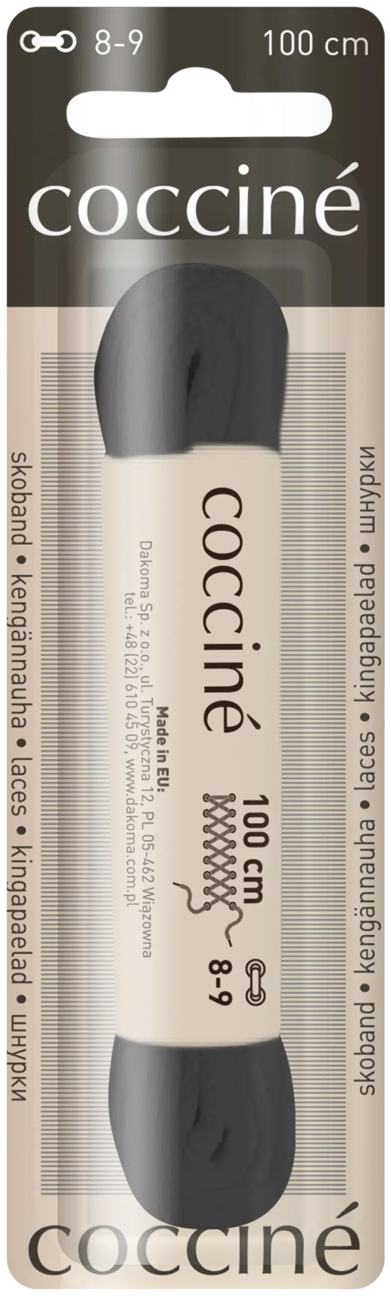 Шнурок Coccine 100 см, черный