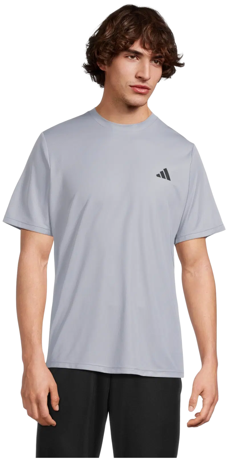Мужская тренировочная рубашка adidas с короткими рукавами TE-ES JX2725 (размер М, цвет Серебро)