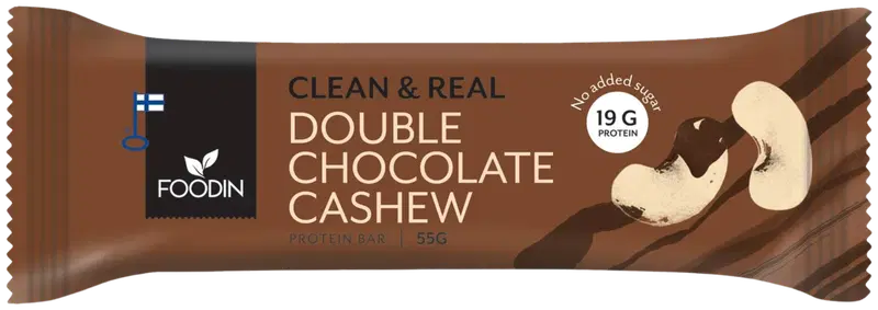 Foodin Clean&Real Протеиновый батончик с кешью в двойном шоколаде 55г