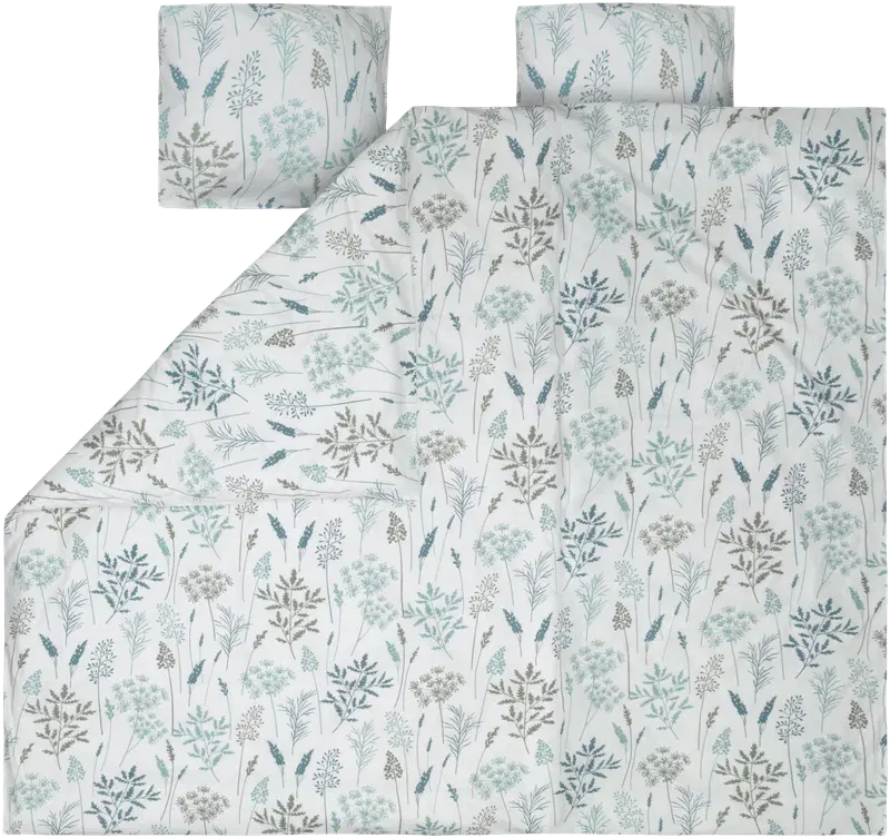 Комплект двуспального постельного белья Xtra Flowerfield 240x210 см, синий (цвет белый/синий)