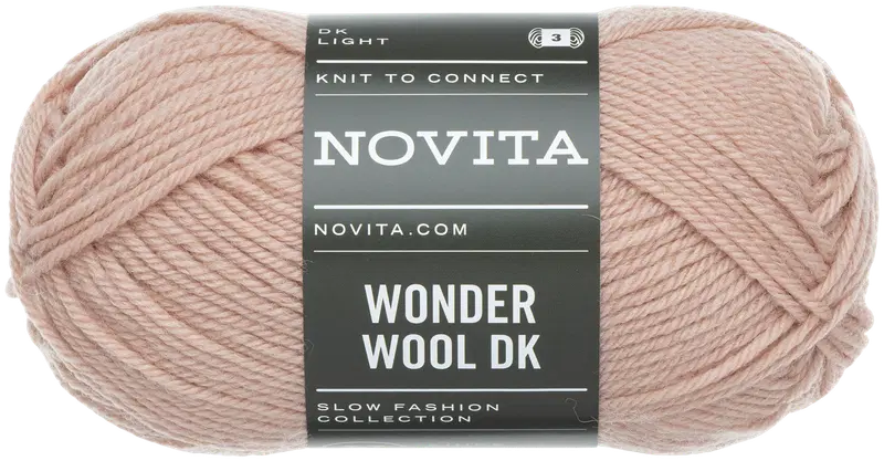 Пряжа Novita Wonder Wool DK 50 г порошок 609 (цвет пудра)