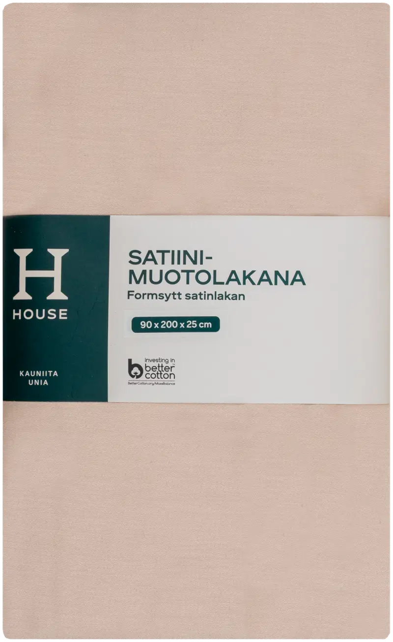 Простыня House сатин 90х200х25 см бежевый (цвет Бежевый)