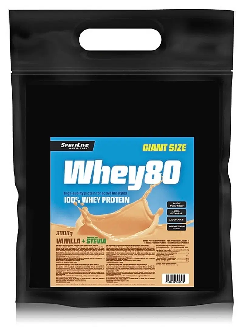SportLife Nutrition Whey80 3кг ванильное мороженое сывороточный протеин