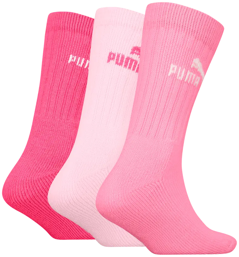 Детские теннисные носки Puma, 3 пары (размер 27/30, цвет розовое комбо)