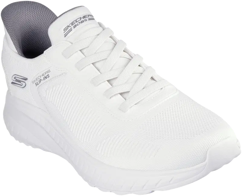 Мужские слипоны Skechers, лоферы-бобs Sport Squad Chaos Solid Step, белые (размер 48,5, цвет БЕЛЫЙ)