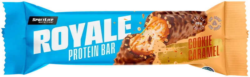 Протеиновый батончик SportLife Nutrition Royale 60 г, протеиновый батончик с печеньем и карамелью