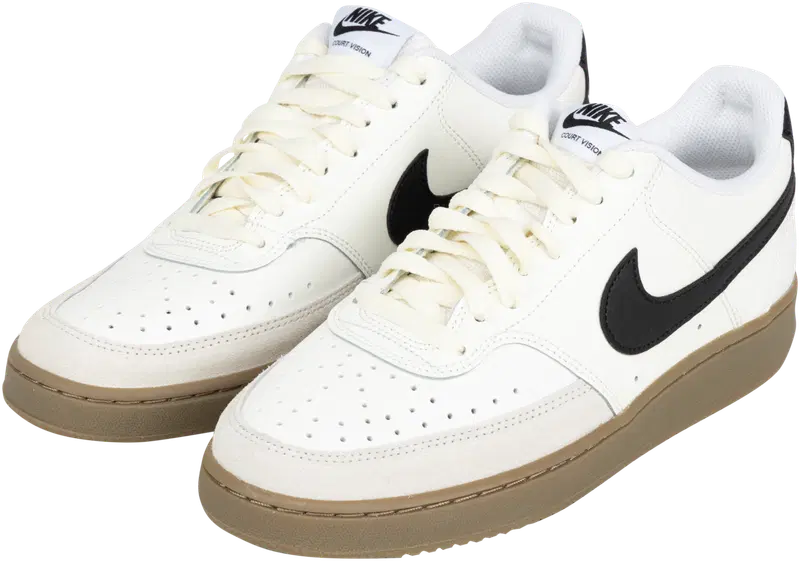 Мужские повседневные туфли Nike Court Vision Low Sail, черные (размер 6,5, цвет Парус/черный)