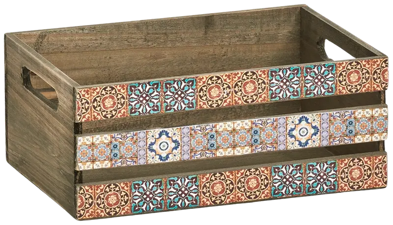 Деревянная корзина для хранения Zeller Мозаика 32 x 22 x 13,5 см (цвет декор)