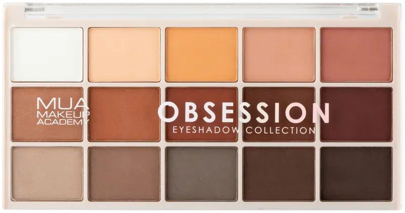 MUA Make Up Academy Eyeshadow Palette 15 оттенков 12 г Палетка теней для век Obsession (цвет Одержимость)