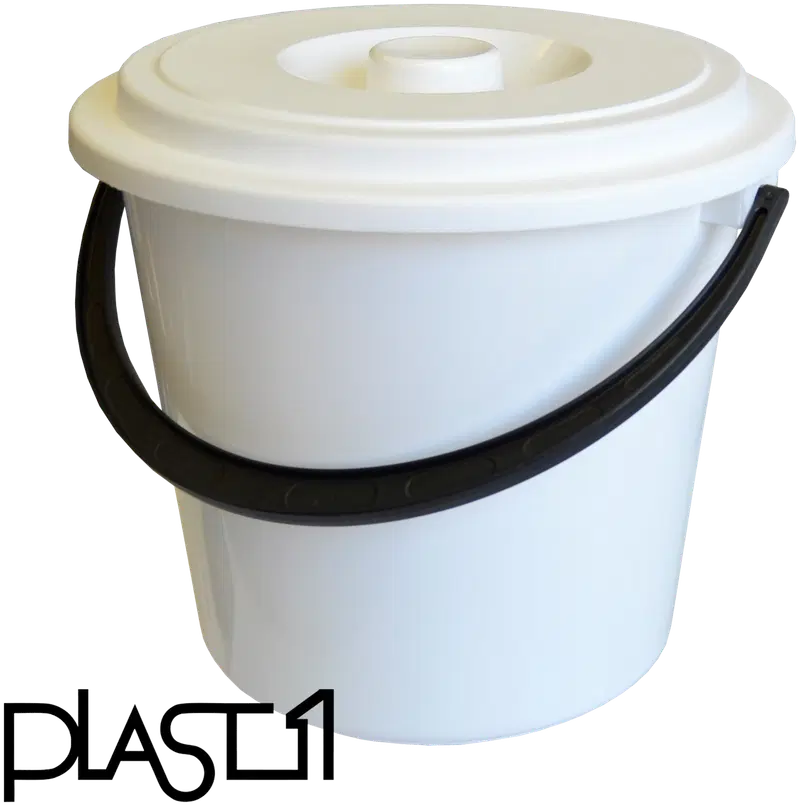 Ведро Plast1 5л с крышкой белое (цвет белый)