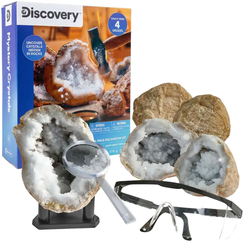 Детский набор для раскопок кристаллов с жеодой-загадкой Discovery, 7 частей