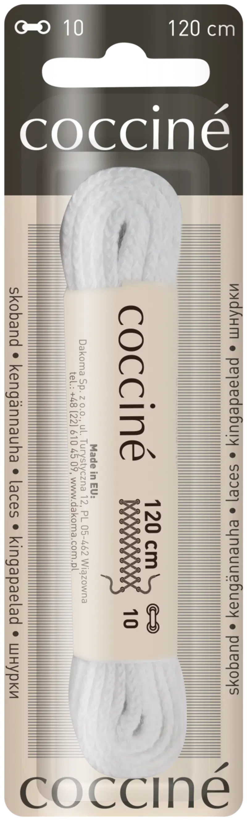 Шнурок Coccine 120 см, белый
