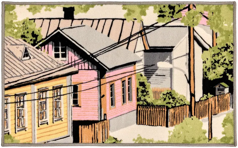 Vallila Naapurusto Коврик 50x80 см розовый (цвет розово-желтый)