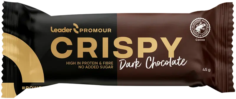 Протеиновый батончик Leader Promour Crispy из темного шоколада 45 г